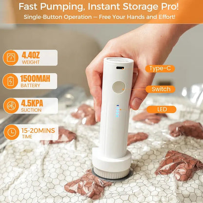 Cordless Travel Vacuum Bag Set Vacuum Bags for Travel with Rechargeable air Pum