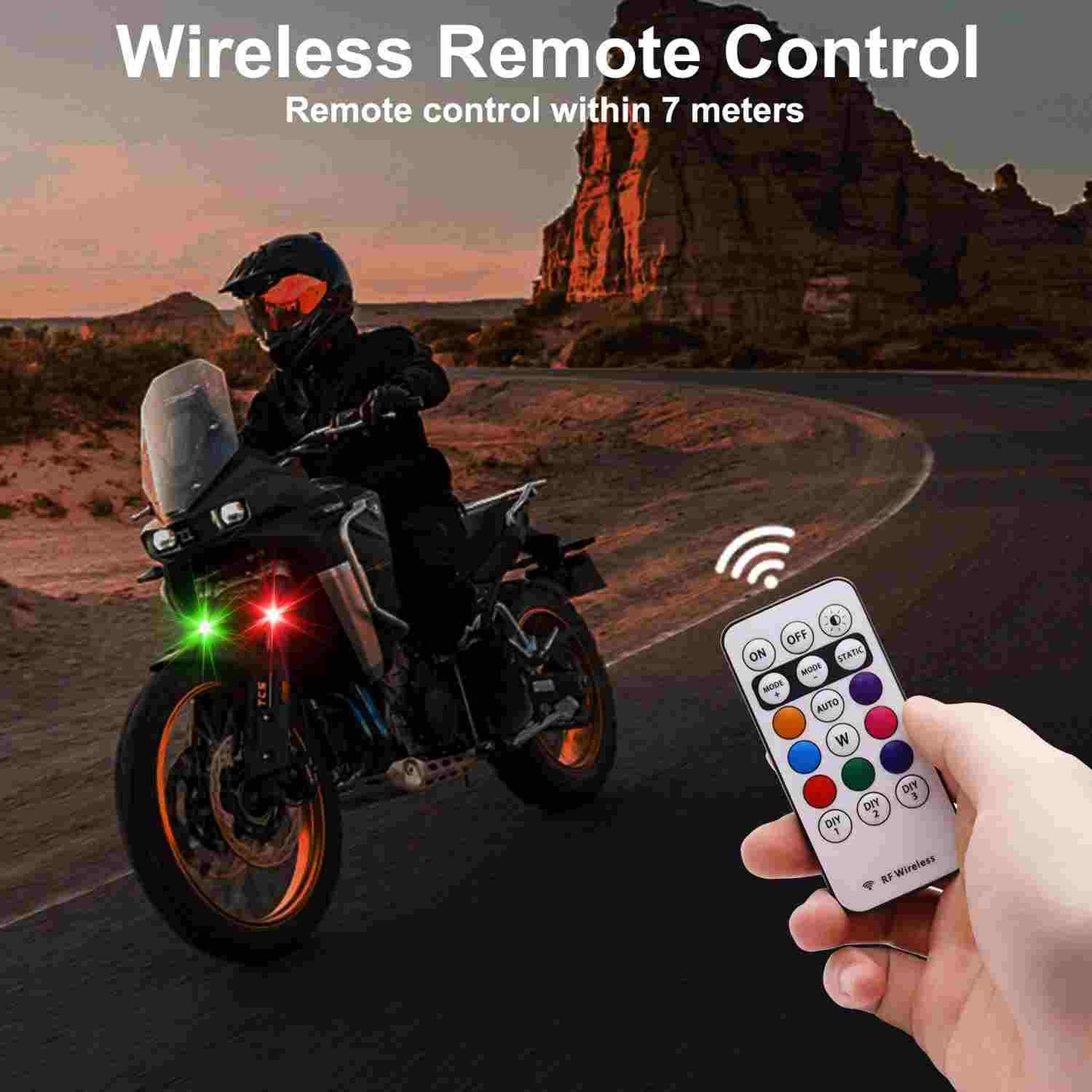 Universal Wireless Remote Control RGB LED Aircraft Strobe Lights