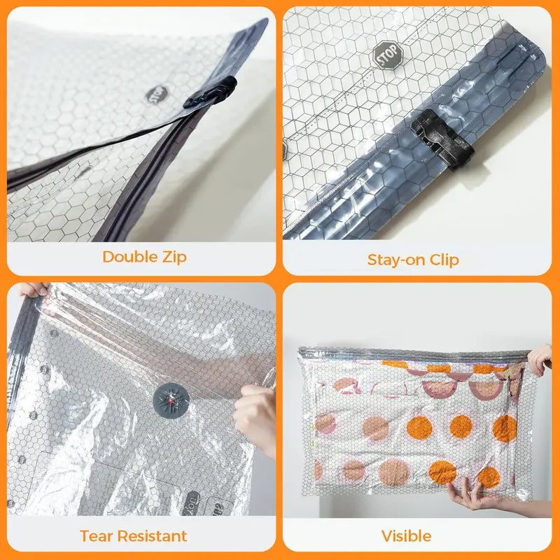 Cordless Travel Vacuum Bag Set Vacuum Bags for Travel with Rechargeable air Pum