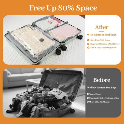 Cordless Travel Vacuum Bag Set Vacuum Bags for Travel with Rechargeable air Pum