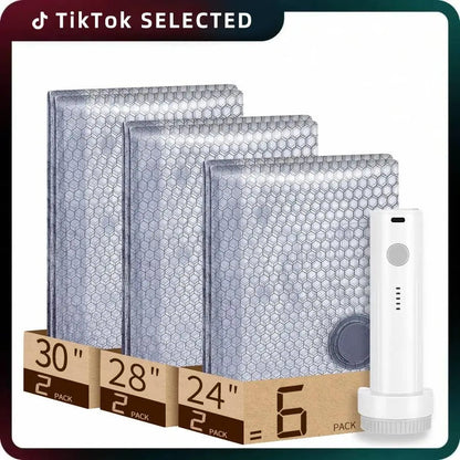 Cordless Travel Vacuum Bag Set Vacuum Bags for Travel with Rechargeable air Pum