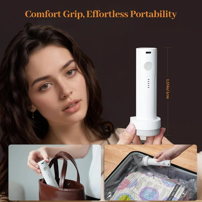 Cordless Travel Vacuum Bag Set Vacuum Bags for Travel with Rechargeable air Pum