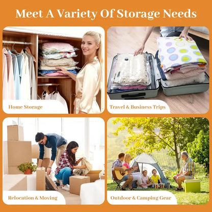 Cordless Travel Vacuum Bag Set Vacuum Bags for Travel with Rechargeable air Pum