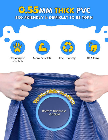 Non-Slip Splash Pad for Kids and Dog, Thicken Sprinkler Pool Summer Outdoor Water Toys - Fun Backyard Fountain Play Mat for Baby Girls Boys Children or Pet Dog
