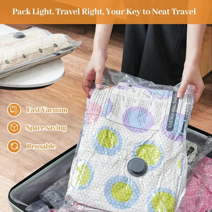 Cordless Travel Vacuum Bag Set Vacuum Bags for Travel with Rechargeable air Pum