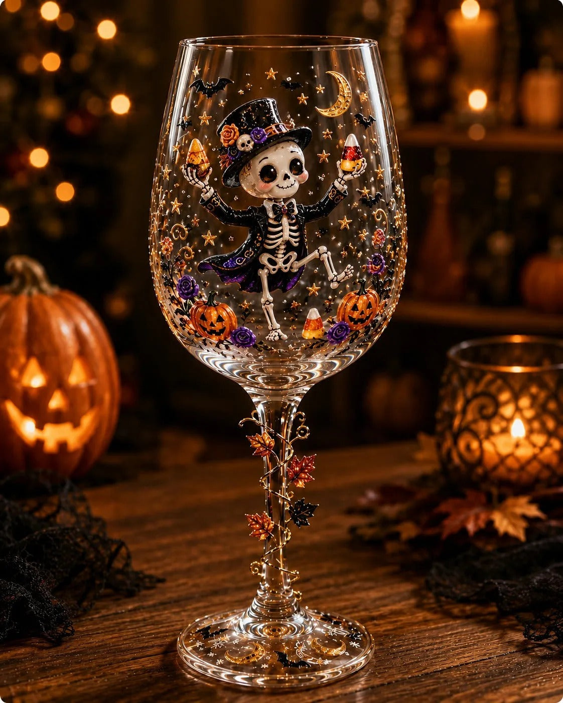 6-Piece 3D Christmas Wine Glass Gift Set – Festive Holiday Goblets