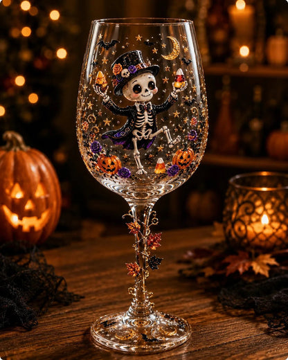 6-Piece 3D Christmas Wine Glass Gift Set – Festive Holiday Goblets