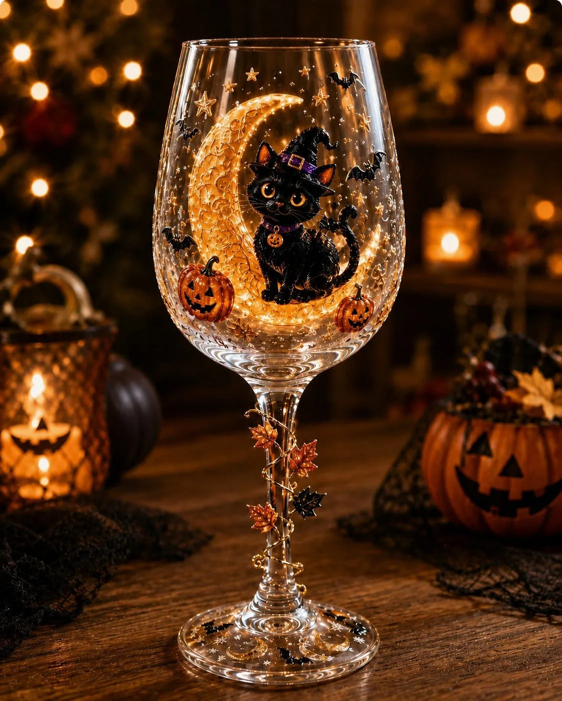 6-Piece 3D Christmas Wine Glass Gift Set – Festive Holiday Goblets
