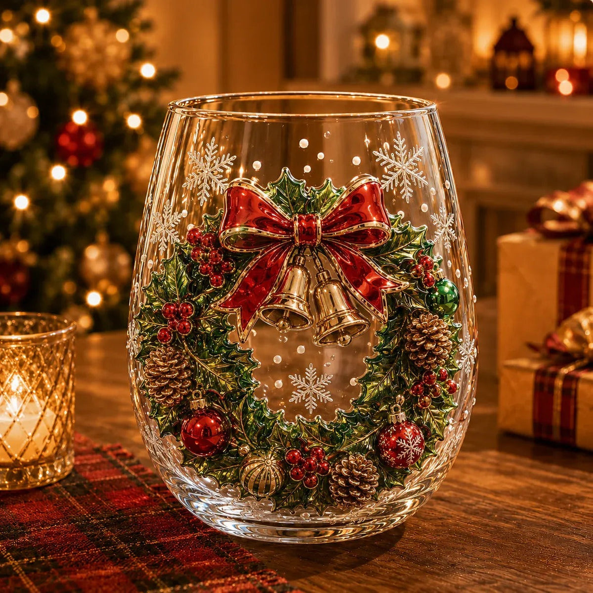 6-Piece 3D Christmas Wine Glass Gift Set – Festive Holiday Goblets
