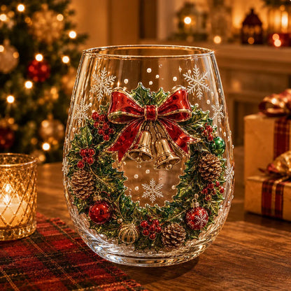 6-Piece 3D Christmas Wine Glass Gift Set – Festive Holiday Goblets