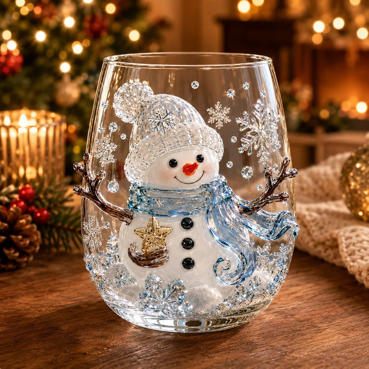 6-Piece 3D Christmas Wine Glass Gift Set – Festive Holiday Goblets