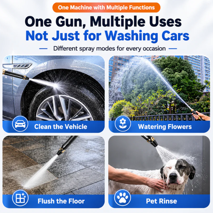 Buy One, Get One Free!High-Pressure Car WashSpray Gun - An Essential Toolfor Watering Flowers &Vegetables and Cleaning YourBeloved Car!