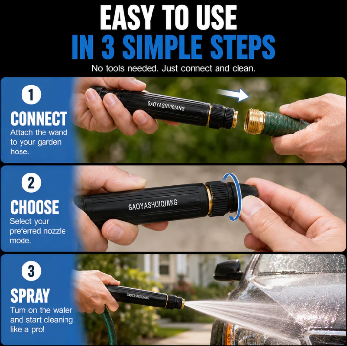 Buy One, Get One Free!High-Pressure Car WashSpray Gun - An Essential Toolfor Watering Flowers &Vegetables and Cleaning YourBeloved Car!
