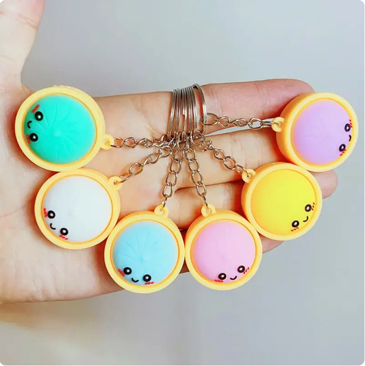 Squeeze Away Stress with theLight-Up Dumpling FidgetKeychain!
