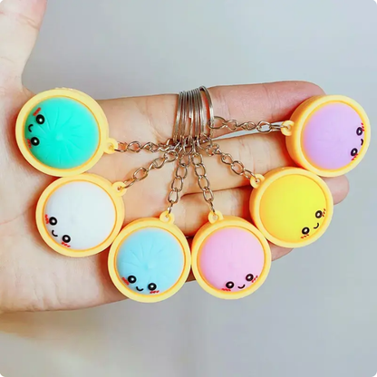 Squeeze Away Stress with theLight-Up Dumpling FidgetKeychain!