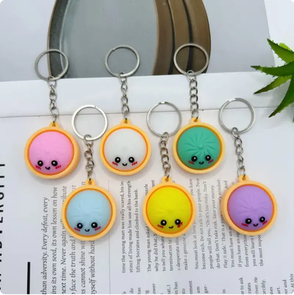 Squeeze Away Stress with theLight-Up Dumpling FidgetKeychain!