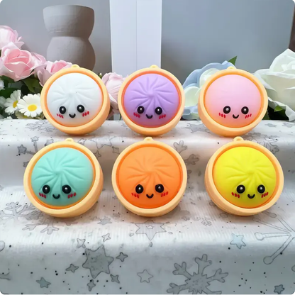 Squeeze Away Stress with theLight-Up Dumpling FidgetKeychain!