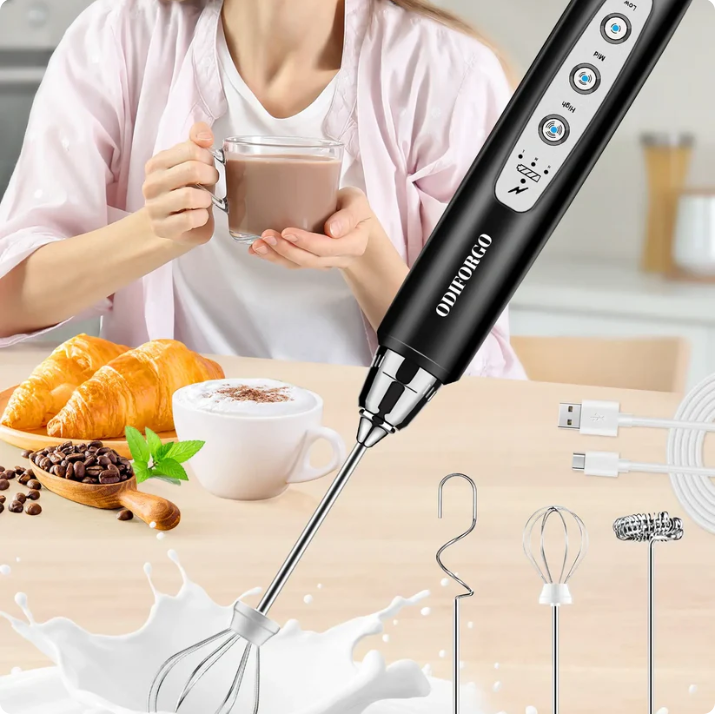 Rechargeable Milk Frother,CoffeeMixer,Frother Wand Drink Mixer